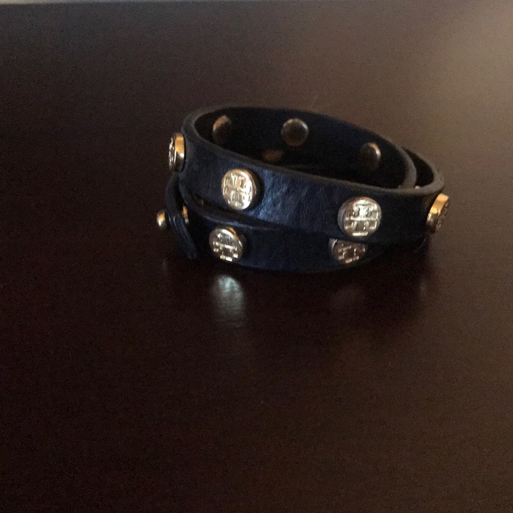 Black and gold Tory Burch wrap bracelet